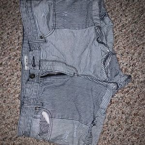 roxy striped jean shorts